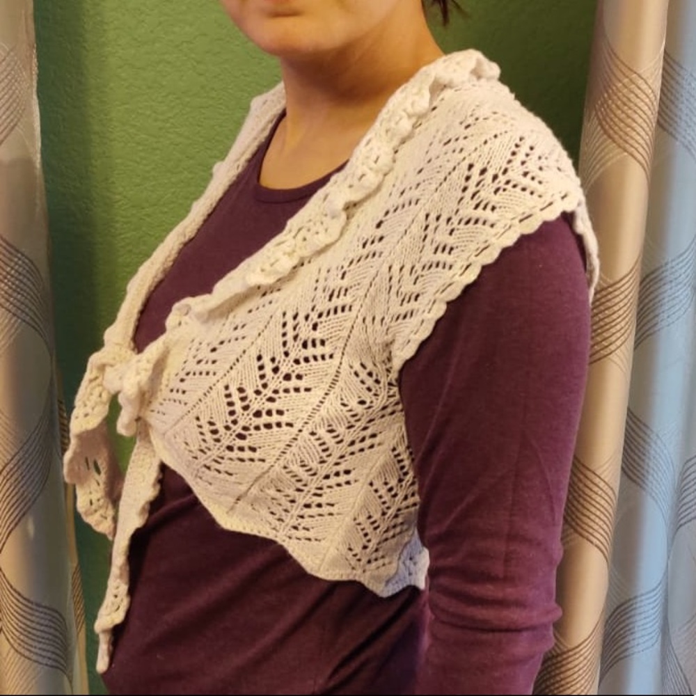 Hand-knitted shawl